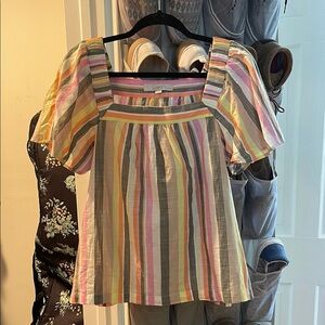 LOFT Pastel Striped Blouse